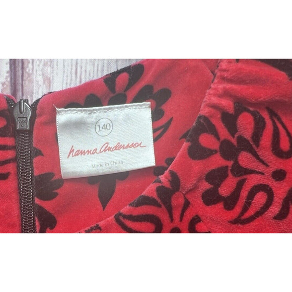 Hanna Andersson Girls Black and Red Holiday Special Occasion Dress Size 140 10a - Picture 5 of 6